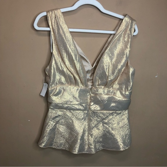 Jessica Howards Evenings Gold Shimmy Sleeveless Top Size 10 NWT - Picture 2 of 5